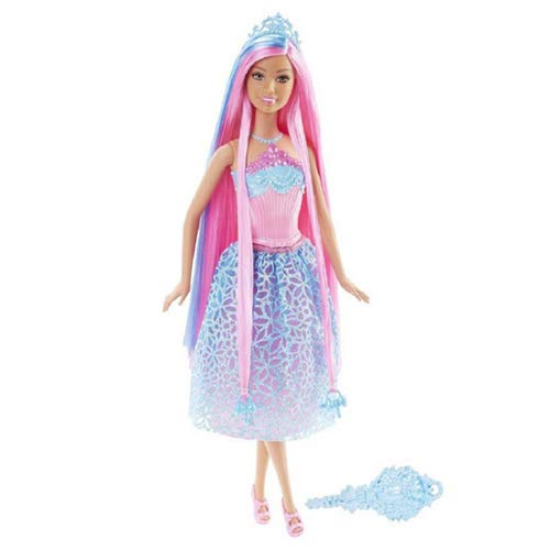 Papusa Barbie cu par roz – Regatul parului fara sfarsit