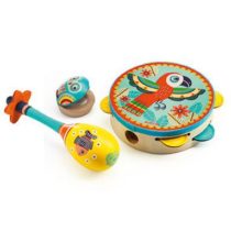Set instrumente muzicale- Maracas, castanete și tamburină, Djeco
