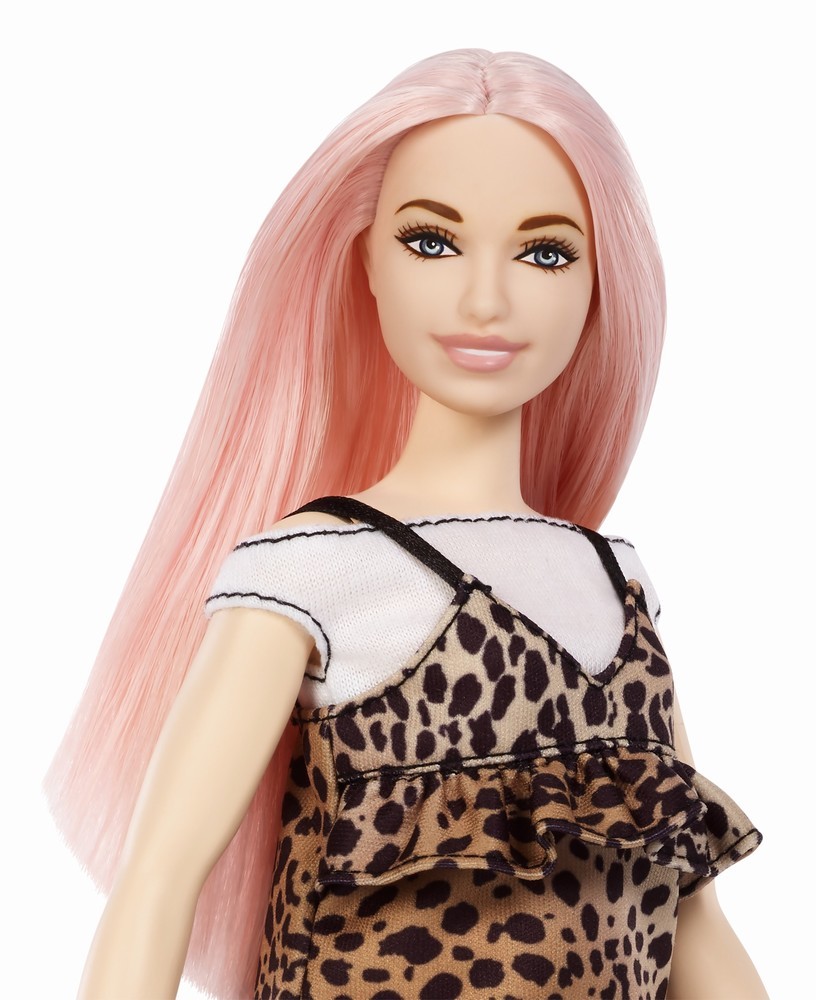 Papusa Barbie fashionista cu parul roz