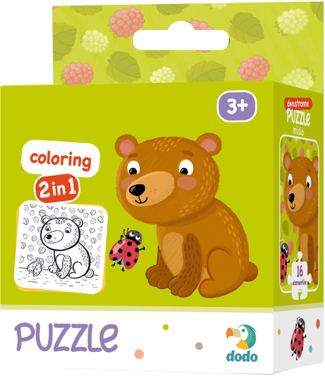 Puzzle de colorat 2 in 1 – Micul urs