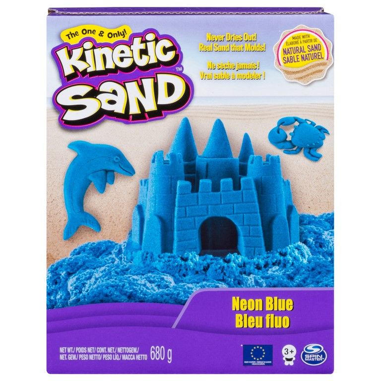 Nisip colorat Kinetic Sand, Albastru Neon