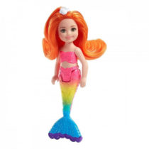 Dreamtopia mini papusa sirena cu par portocaliu ,Barbie