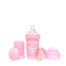 Biberon anti-colici, Twistshake, 180 ml, Pastel Pink, 0 luni +