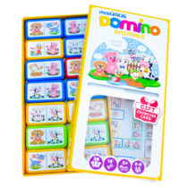 Joc de masă „Domino multicolor cu animale”,  28 dominouri