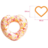 Cerc gonflabil „Donut în forma de inimă”, 94x89x25 cm, pînă la 80 kg, 9+