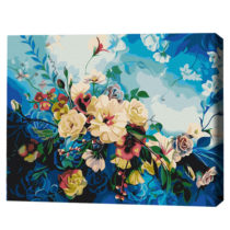 Pictură pe numere 40*50 cm (fără cutie)  – Flori albastre