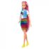 Set de joacă Barbie „Aspect de leopard cu păr în nuanțe de curcubeu”