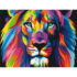 Pictură pe numere 30*40 сm (fără cutie) – Leu în culori de curcubeu