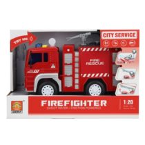 1:20 Mașină de pompieri cu furtun de apă cu fricțiune (lumini /sunete)