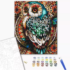 Pictură pe numere 40*50 cm (în cutie) – Bufniță în mozaic multicolor
