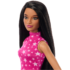 Papușa Barbie „Fashionista cu păr negru drept și fustă iridescentă”