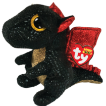 Dragonul negru Grindal 15 cm (Beanie Boos)