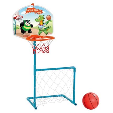 Set Magic Basketball + Fotbal Pilsan 03392 este un complex de jocuri unic, care combină trei jocuri într-unul: 	fotbal; 	baschet; 	darts.Este perfect pentru copiii activi și energici, oferindu-le posibilitatea de a se ocupa cu jocuri sportive utile. Toate elementele structurii sunt realizate din plastic de înaltă calitate și este destinat copiilor cu vârste între 3 și 8 ani.