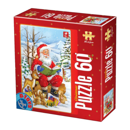 Puzzle "Moș Crăciun citind poveșt", 60 elemente