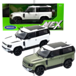 Коллекционный автомобиль 2020 Land Rover Defender WELLY 1:24, 2 цвета 24110  Land Rover Defender 2020  от производителя WellyМасштаб: 1:24Цвет 	зеленый металлик 	белый - крем цветМатериал: металлический каркас, резиновые шины, детали автомобиля имитируют дизайн настоящего автомобиля, некоторые детали хромированы.Краска: Краска гладкая, густая, прочная и идеально глянцевая.Функция: Автомобиль может открывать 2 двери и передний капот. Руль управляемый.Производитель: WELLY Продукт изготовлен с соблюдением авторских прав.Автомобиль имеет реалистичный дизайн с подробными линиями моделирования, тонкое порошковое покрытие, очень подходит для демонстрации в гостиной, офисе, автомобильный станет интересным предметом коллекционирования в вашей комнате.  