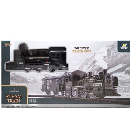 Игрушка поезд + 1 вагон STEAM TRAIN (свет / звук) Железная дорога Альянс, состоящая из 9 предметов, станет прекрасным подарком ребёнку. Бурю неподдельного восторга вызовет локомотив, который настолько реалистично светится и гудит, словно это настоящий поезд. Добавьте воды внутрь поезда, и тогда при его движении произойдет имитация дыма. Эта игра отлично подходит для совместного времяпрепровождения в кругу друзей.Каждый элемент набора имеет точную детализацию.Световые и звуковые эффекты.Функция пара.Различные схемы расположения путей.Элементы набора комбинируются с другими комплектами данной серии.В набор входит: 1 паровоз, 1 грузовой вагон, 6 изогнутых рельсов, 1 резервуар для воды.