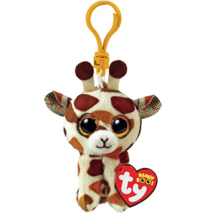 Брелочек —  Жираф Stilts 12 см (Beanie boos clip) TY Incorporation – это безопасные и увлекательные плюшевые игрушки, которые являются необычайно популярными среди детей со всего земного шара. Они выполнены из антиаллергенных, экологически чистых и высококачественных материалов. А при их производстве было задействовано передовое и новейшее оборудование.Жираф Stilts, брелок с зажимом.Характеристики:Параметры: 	Материал: полиэфирное волокно 	Гипоаллергенное волокно 	Возраст: от 3 лет 	Уход: стирка при 30 °С 	Игрушка из нетоксичных материалов. 	Не содержит вредных красителей 	Не деформируется 	Не теряет внешний вид при машинной стирке 	Включает официальный Ty Heart с днем ​​​​рождения. 	Высота игрушки: 8,5 см 	Размер изделия: 12 см 	Прекрасный подарок для Вашего малыша.