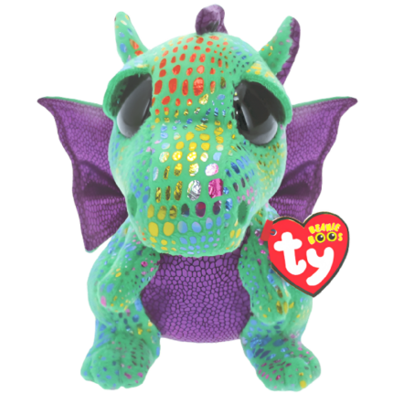 Дракон CINDER 15 см (Beanie Boos) TY Incorporation – это безопасные и увлекательные плюшевые игрушки, которые являются необычайно популярными среди детей со всего земного шара. Они выполнены из антиаллергенных, экологически чистых и высококачественных материалов. А при их производстве было задействовано передовое и новейшее оборудование. 	Волшебная плюшевая игрушка сделана из мягкого и приятного шелка Ty Silk. 	Блестящие глаза Beanie Boo. 	Разноцветные, текстурированные акценты Super Sparkle. 	Веселое выражение лица скрасит ваш день. 	Включает официальный Ty Heart с днем ​​​​рождения и стихотворением
