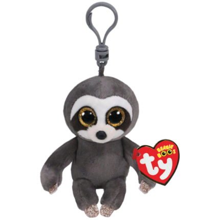 Breloc — Leneșul Dangler 12 cm (Beanie babies clip) TY Incorporation - sunt jucării de pluș distractive și inofensive, care sunt extrem de populare printre copiii din întreaga lume. Sunt fabricate din materiale anti-alergice plăcute la atingere, ecologice și de calitate înaltă. În producția lor au fost implicate echipamente de ultimă generație.Caracteristici: 	Material: fibra de poliester 	Fibre hipoalergenice 	Vârsta 3+ 	Îngrijire: se spală la 30 ° C 	Jucărie netoxică 	Nu conține coloranți nocivi  	Nu se deformeaza 	Nu își pierde aspectul la spălarea la mașină 	Plușul include Inima TY oficială cu numele, ziua de naștere și poezia personajului. 	Înălțimea articolului: 12 cm 	Înălțimea jucăriei: 8,5 cm 	Un cadou minunat pentru copilașul tău.