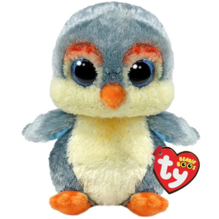Pinguinul Fisher 15 cm (Beanie Boos) TY Incorporation - sunt jucării de pluș distractive și inofensive, care sunt extrem de populare printre copiii din întreaga lume. Sunt fabricate din materiale anti-alergice plăcute la atingere, ecologice și de calitate înaltă. În producția lor au fost implicate echipamente de ultimă generație. 	Ochi strălucitori a lui Beanie Boo. 	Acest pluș magic  este realizat din Ty Silk moale și drăgălaș. 	Accente Super Sparkle multicolore, texturate. 	Fiecare pluș include Inima TY oficială cu numele, ziua de naștere și poezia personajului.
