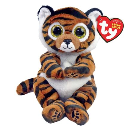 Тигрица Clawdia 20см (Beanie Bellies) TY Incorporation – это безопасные и увлекательные плюшевые игрушки, которые являются необычайно популярными среди детей со всего земного шара. Они выполнены из антиаллергенных, экологически чистых и высококачественных материалов. А при их производстве было задействовано передовое и новейшее оборудование. 	Изготовлен из супер мягкой ткани VelveTy.  	Блестящие золотые глаза. 	 Очаровательный коричневый тигр с черными полосами. 	Уникальной формы, сидит в внимательной позе 	Вышитые коричневые лапы, которые тянутся, чтобы обнять вас. 	Готов слушать истории и гулять с вами. 	Включает официальный Ty Heart с днем ​​​​рождения и стихотворением 