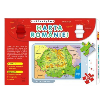 Puzzle MIDI "Harta Romaniei", 30 elem.