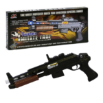 FirePower: Pușcă scurtă Pușca scurtă FirePower este alegerea perfectă pentru copiii pasionați de jocuri active precum "război", "spioni" sau "polițiști". Această pușcă mecanică, realizată într-un stil realist, este echipată cu efecte sonore și luminoase care fac jocul și mai palpitant. La apăsarea trăgaciului, se aude un sunet de împușcătură, iar la ținerea trăgaciului apăsat, se aude sunetul unei rafale de împușcături. Pușca se luminează cu roșu și albastru, iar în timpul împușcăturilor, jucăria vibrează pentru a adăuga realism. Glonțul din corpul jucăriei se mișcă înainte și înapoi, iar mecanismul de reîncărcare cu arc imită o reîncărcare reală.Caracteristici: 	Efecte sonore și luminoase 	Vibrație la împușcare 	Mecanism realist de reîncărcare 	Dimensiuni jucărie: 3,5 х 40 х 19,5 cm 	Material: Plastic 	Țara de origine: ChinaBeneficii pentru copii: 	Dezvoltă coordonarea mișcărilor și reacția 	Stimulează imaginația prin jocuri de rol 	Îmbunătățește concentrarea și motricitatea fină
