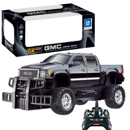 GMC Sierra Denali 1:24 на пульте управления, 3 цвета Радиоуправляемый GMC Yukon Denali  - это потрясающий автомобиль, отличающийся высокими показателями проходимости трассы, проложенной на пересеченной местности. Машинка на радиоуправлении станет отличным подарком для юного любителя гонок. В наличие 3 цвета.В комплекте: 	машинка 	пульт управленияМашинки на радиоуправлении являются одними из первых игрушек, которые показывают ребенку, что некоторые вещи зависят только от него. Это становится своеобразной подготовкой к принятию решений в жизни и развивает такие качества: 	мелкая моторика; 	логика; 	быстрое принятие решений; 	умение брать на себя ответственность; 	концентрация и внимательность.Реальная игрушка, которую можно подержать в руках, отлично заменяет компьютерные игры и виртуальную реальность. Дети открыты всему новому, поэтому прогулка на свежем воздухе с любимой игрушкой пойдет только на пользу.