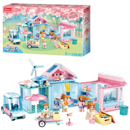 Set de construcție ”Nunta”, 410 elem. Setul de construcție de la Sluban Girl’s Dream ”Nunta”Setul include 4 minifigurine. Piesele din plastic sunt de înaltă calitate, toate elementele designului se unesc în mod fiabil între ele și pot fi demontate ușor. Setul este compatibil cu modele de construcție de la producători mondiali, inclusiv Lego. 	Număr de piese: 410 	Copilul nu numai că se va bucura de procesul de asamblare, dar se va putea juca și cu modelul finisat. 	Lungimea modelului asamblat:  26 cm.Constructorul este o jucărie educațională minunată. Un set bun de construcție pentru copii deschide spațiu pentru creativitate, oferă copilului posibilitatea de a-și arăta abilitățile și ajută la dezvoltarea acestora. Produsul este fabricat din plastic ecologic și respectă standardele sanitare și tehnice și standardele de calitate.Setul de construcție Sluban este un cadou minunat pentru un copil. Asamblarea unui set de construcție este o activitate fascinantă atât pentru băieți, cât și pentru fete. Un copil poate construi o mașină, un castel sau o fortăreață cu propriile mâini și apoi să se joace cu ele. Seturile de la producătorul Sluban dezvoltă gândirea logică și percepția tridimensională a copilului.