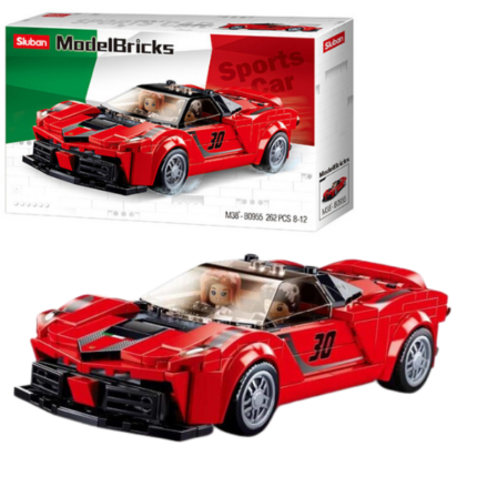Set de construcție „Mașină de curse italiană” roșie, 262 elem. Setul de construcție de la Sluban Model Bricks „Mașină de curse italiană”, vă permite să asamblați un model realist a unui automobil. Setul include 2 minifigurine.  Piesele din plastic sunt de înaltă calitate, toate elementele designului se unesc în mod fiabil între ele și pot fi demontate ușor. Setul este compatibil cu modele de construcție de la producători mondiali, inclusiv Lego. 	Număr de piese: 262 	Copilul nu numai că se va bucura de procesul de asamblare, dar se va putea juca și cu modelul finisat. 	Lungimea modelului asamblat: 17 сmConstructorul este o jucărie educațională minunată. Un set bun de construcție pentru copii deschide spațiu pentru creativitate, oferă copilului posibilitatea de a-și arăta abilitățile și ajută la dezvoltarea acestora. Produsul este fabricat din plastic ecologic și respectă standardele sanitare și tehnice și standardele de calitate.Setul de construcție Sluban este un cadou minunat pentru un copil. Asamblarea unui set de construcție este o activitate fascinantă atât pentru băieți, cât și pentru fete. Un copil poate construi o mașină, un castel sau o fortăreață cu propriile mâini și apoi să se joace cu ele. Seturile de la producătorul Sluban dezvoltă gândirea logică și percepția tridimensională a copilului