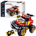 Set de construcție „SUV”, cu telecomandă, 265 elem. Setul de construcție de la Sluban Power Bricks „SUV”, vă permite să asamblați un model realist a unui automobil care poate fi condusă prin intermediul telecomenzii. Piesele din plastic sunt de înaltă calitate, toate elementele designului se unesc în mod fiabil între ele și pot fi demontate ușor. Setul este compatibil cu modele de construcție de la producători mondiali, inclusiv Lego. 	Număr de piese: 265 	Copilul nu numai că se va bucura de procesul de asamblare, dar se va putea juca și cu modelul finisat. 	Lungimea modelului asamblat: 17 сmConstructorul este o jucărie educațională minunată. Un set bun de construcție pentru copii deschide spațiu pentru creativitate, oferă copilului posibilitatea de a-și arăta abilitățile și ajută la dezvoltarea acestora. Produsul este fabricat din plastic ecologic și respectă standardele sanitare și tehnice și standardele de calitate.Setul de construcție Sluban este un cadou minunat pentru un copil. Asamblarea unui set de construcție este o activitate fascinantă atât pentru băieți, cât și pentru fete. Un copil poate construi o mașină, un castel sau o fortăreață cu propriile mâini și apoi să se joace cu ele. Seturile de la producătorul Sluban dezvoltă gândirea logică și percepția tridimensională a copilului