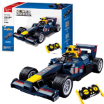 Set de construcție „Automobil F1”, cu telecomandă, 423 elem. Setul de construcție de la Sluban Power Bricks „Automobil F1”, vă permite să asamblați un model realist a unui automobil care poate fi condusă prin intermediul telecomenzii. Piesele din plastic sunt de înaltă calitate, toate elementele designului se unesc în mod fiabil între ele și pot fi demontate ușor. Setul este compatibil cu modele de construcție de la producători mondiali, inclusiv Lego. 	Număr de piese: 423 	Copilul nu numai că se va bucura de procesul de asamblare, dar se va putea juca și cu modelul finisat. 	Lungimea modelului asamblat: 25,1 сmConstructorul este o jucărie educațională minunată. Un set bun de construcție pentru copii deschide spațiu pentru creativitate, oferă copilului posibilitatea de a-și arăta abilitățile și ajută la dezvoltarea acestora. Produsul este fabricat din plastic ecologic și respectă standardele sanitare și tehnice și standardele de calitate.Setul de construcție Sluban este un cadou minunat pentru un copil. Asamblarea unui set de construcție este o activitate fascinantă atât pentru băieți, cât și pentru fete. Un copil poate construi o mașină, un castel sau o fortăreață cu propriile mâini și apoi să se joace cu ele. Seturile de la producătorul Sluban dezvoltă gândirea logică și percepția tridimensională a copilului