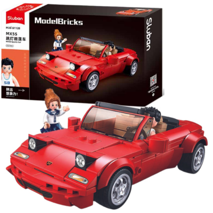 Конструктор “Спортивный автомобиль MX5”, 264 элем. Конструктор Sluban Model Bricks “Спортивный автомобиль MX5”, позволит собственными руками собрать реалистичную модель автомобиля. В комплекте 2 минифигурки. Детали изготовленных из высококачественной пластмассы, все элементы конструктора надёжно соединяются между собой и разбираются без особого труда. Набор совместим с моделями конструкторов мировых производителей, в том числе с Лего.  	Количество деталей: 264 	Длина собранной модели: 15,5 см 	Ребенок не только насладится процессом сборки, но и сможет поиграть с готовой моделькой.Конструктор – прекрасная развивающая игрушка. Хороший детский конструктор открывает простор для творчества, дает ребенку возможность проявить свои способности и помогает развивать их. Изделие изготовлено из экологического пластика, соответствует санитарно-техническим нормам и стандартам качества.Конструктор Sluban – это прекрасный подарок для ребенка. Собирать конструктор – увлекательное занятие, как для мальчика, так и для девочки. Ребенок может построить своими руками машинку, замок или крепость и потом играть с ними. Конструкторы производителя Sluban развивают логическое мышление и объемное восприятие ребенка.