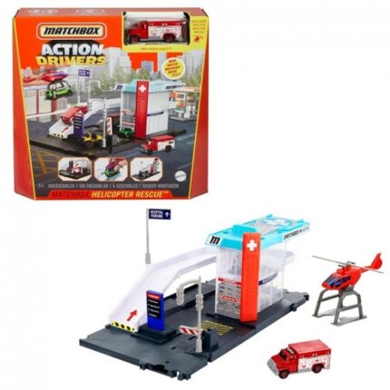 Hot Wheels Игровой набор «Спасательный вертолёт» Matchbox Набор "Спасательный вертолет" серии "Неотложная помощь" Matchbox позволяет окунуться в реалистичные происшествия, связанные с эвакуацией раненых. Некоторые функции активируются машинками. Например, чтобы открыть аварийные ворота, надо подтолкнуть вперед карету скорой помощи в масштабе 1:64!В комплекте идет пластиковый вертолет с пропеллером, который вращается и функцией транспортера. Игровой набор легко соединяется с другими наборами Matchbox и Hot Wheels City с помощью специальных разъемов. Цвет и внешний вид могут отличаться.
