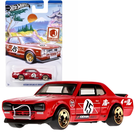 Hot Wheels Seria tematică J-Import 1:64, 5 modele Seria tematică Hot Wheels J-Import 1:64 este o colecție de cinci modele de mașini la scară 1:64, inspirate din cultura auto japoneză.Fiecare model din această serie reprezintă o combinație unică de stil, design și performanță specifică mașinilor japoneze. De la mașini sport clasice la mașini de curse tunate, această colecție oferă o varietate de modele care vor încânta atât colecționarii, cât și iubitorii de curse auto.Fiecare model este realizat cu o înaltă grad de detaliere și calitate, ceea ce le face o adiție excelentă la orice colecție Hot Wheels. Acestea sunt echipate cu piese mobile și decalaje realiste, care le conferă un aspect autentic.Cu această serie tematică J-Import, veți putea să vă bucurați de lumea captivantă a culturii auto japoneze și să vă bucurați de diversitatea și frumusețea acesteia, direct acasă sau pe pista Hot Wheels.