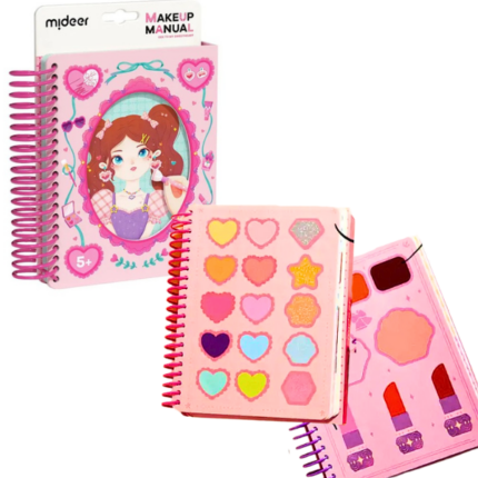 Cartea – set pentru micul make-up artist „Prințesa cea drăguță” "Setul Micului Make-up Artist" este un kit creativ interactiv, care permite copiilor să se simtă ca niște adevărați stiliști și să experimenteze machiajul. Setul include elemente realiste de machiaj, pigmenți strălucitori și mate, precum și o gamă variată de accesorii pentru crearea unor look-uri unice. 	Machiaj realist – fard de pleoape, blush, ruj, pudră pentru sprâncene 	Efecte cu sclipici și pigmenți mate – se activează cu apă 	Diverse moduri de joacă – aplicare machiaj, autocolante, crearea de colaje 	Selecție variată de autocolante – inimioare, fundițe, pietre prețioase 	Pagini perforate – ușor de rupt și împărțit cu prietenii 	Hârtie de calitate – previne crăparea pigmenților 	Design funcțional – spirală flexibilă, închidere magnetică, suport pentru pensulă 	Dimensiuni: 220 × 173 × 35 mm 	Vârstă recomandată: 5+ 	Materiale: hârtie, plastic, pigmențiBeneficii pentru copil: 	Dezvoltă gândirea creativă și abilitățile artistice 	Îmbunătățește motricitatea fină și coordonarea mâinilor 	Stimulează simțul estetic și atenția la detalii 	Ajută la dezvoltarea încrederii în sine și a independenței