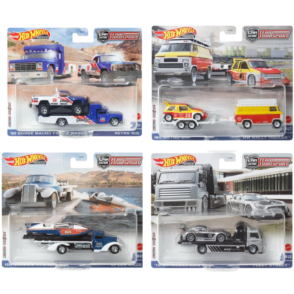 Hot Wheels Set de colecție din 2 automobile Premium Team Transport, în asortiment