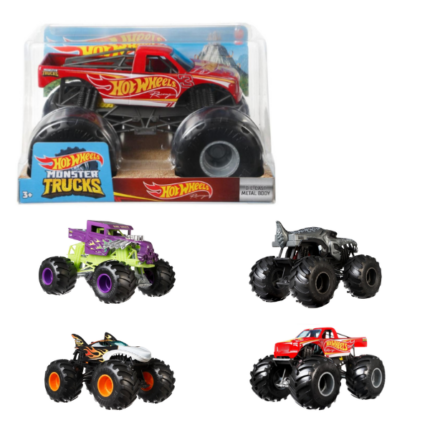 Monster Trucks 1:24 (as.) Mașinuță de colecție Hot Wheels Monster Trucks, 1:24Pregătește-te pentru confruntări epice și cascadorii incredibile cu Hot Wheels Monster Trucks! Aceste camioane uriașe, cu un design unic și roți masive, sunt create pentru curse spectaculoase și pentru a depăși orice obstacol. Colecția include modele iconice cu un stil agresiv și detalii vibrante.Caracteristici: 	Scară 1:24 – mai mare, mai puternic! 	Construcție metalică rezistentă cu elemente din plastic 	Design realist cu grafică unică 	Roți uriașe pentru terenuri extreme 	Potrivit pentru copii de la 3 ani și colecționariColecționează întreaga serie Monster Trucks, organizează curse impresionante și simte puterea acestor giganți!