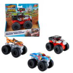 Hot Wheels «Monster Trucks» Mașina SUV la scara 1:43 (as., sunete și lumini) Strivire, acțiuni, sunete, lumini, aventuri fantastice. Acum le puteți avea pe toate cu această serie Hot Wheels Monster Trucks. Mașinile SUV realizate la scara de 1:43 oferă o joacă plină de acțiuni interesante, iar luminile și sunetele sporesc experiența. Vehiculele au design cool și roți uriașe. Când este apăsat butonul, puteți auzi sunete de motor sau coliziune, și chiar și muzica proprie a personajului - la fel ca în spectacolele reale Monster. În plus, cu luminile aprinse, puteți avea acasă popularul Monster Show.Copiii vor dori cu siguranță să adune toate mașinile de teren pentru a desfășura competiții cu efecte sonore chiar acasă (fiecare mașină se vinde separat). Culorile și aspectul pot varia. 	Jucăria funcționează cu baterii (3 * LR44). Bateriile sunt incluse în ambalaj. 	Vârsta recomandată: 3+ 