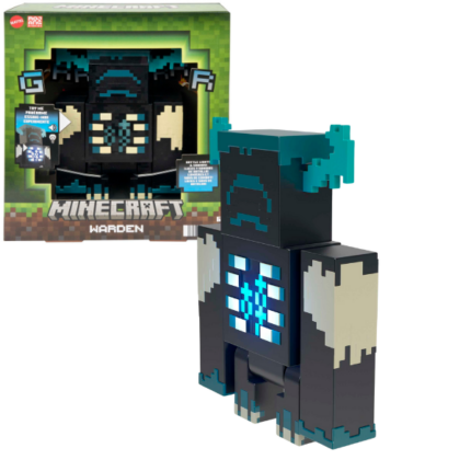 Фигурка Minecraft персонаж «Уорден» Познакомьтесь с фигуркой Уорден из Minecraft, которая оживляет персонажа игры благодаря двум режимам света и звука! 	Режимы света и звука: Нажмите кнопку, чтобы активировать предупредительные огни и звуки. Нажмите и удерживайте кнопку, чтобы включить режим атаки! 	Детали дизайна: Фигурка точно отражает уникальный пиксельный мир обновления Minecraft Caves and Cliffs. 	Приключенческая игра: Идеально подходит для детей, которые любят исследования, креативность и выживание в стиле Minecraft. 	Отличный подарок: Отличный выбор для любителей видеоигр и поклонников приключений от 6 лет и старше.