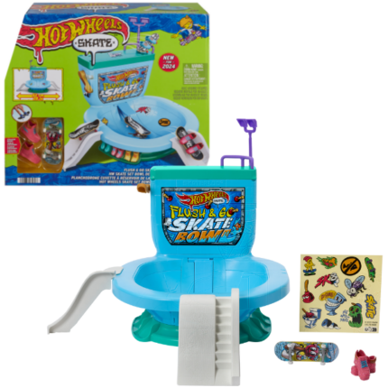 Hot Wheels Набор для фингербординга Flush & Go Skate Bowl