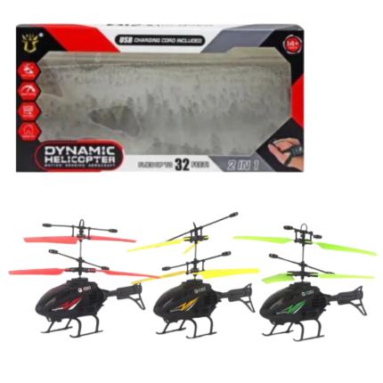 RC Helicopter cu control prin gesturi Acest elicopter cu telecomandă este controlat prin gesturi utilizând un brățară. Acesta se încarcă prin USB (cablul este inclus în pachet), iar timpul de încărcare este de 30 de minute. Brățara funcționează cu baterii (inclusă în pachet). Pentru a începe jocul, trebuie să porniți elicopterul folosind butonul de pe partea de jos. Când indicatorii de conectare de pe elicopter și brățară se aprind, jucăria este gata de utilizare.Caracteristici: Ambalaj: Cutie Elemente de alimentare incluse: Da Țara de origine: China Material: Combinat Conținutul pachetului: Elicopter, brățară, USB pentru încărcareBeneficiile pentru copii: Dezvoltarea motricității: Jocurile cu jucării de telecomandă, cum ar fi elicopterul, ajută copiii să își dezvolte motricitatea fină și grosieră, îmbunătățind coordonarea mișcărilor. Abilități cognitive: Controlul elicopterului necesită concentrare, planificare și gândire strategică, ceea ce contribuie la dezvoltarea abilităților cognitive și a gândirii analitice la copii. Abilități sociale: Jocul cu elicopterul poate fi o activitate de grup, ceea ce îmbunătățește abilitățile sociale și capacitatea de a lucra în echipă. Cunoștințe tehnice: Copiii învață conceptele de bază ale tehnologiei și fizicii, observând funcționarea elicopterului, zborul său și principiile de control. Dezvoltarea imaginației: Elicopterul poate deveni parte a diferitelor scenarii de joc, stimulând imaginația și gândirea creativă a copiilor. Dezvoltarea emoțională: Jocul cu elicopterul telecomandat ajută copiii să își gestioneze emoțiile, învățându-i să se bucure de succese și să facă față eșecurilor.Aceste abilități și calități contribuie la dezvoltarea completă a copilului, ceea ce face ca elicopterul cu telecomandă să fie o alegere excelentă pentru joc!