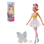Păpușa Barbie «Zâna» Descoperă lumea fascinantă a fanteziei cu păpușa Barbie „Zâna Magică” din colecția Dreamtopia! Această păpușă fermecătoare îi va inspira pe copii să creeze povești magice și aventuri de vis.Păpușa este îmbrăcată într-o ținută strălucitoare, care combină culori pastelate delicate și motive dulci. Corsetul galben, decorat cu fundițe și volănașe, se asortează perfect cu fustița vaporoasă, împodobită cu un model de bomboane colorate. Părul lung și roz este prins într-o coadă înaltă și accesorizat cu o diademă elegantă.Elementul special al acestei Barbie sunt aripile sale rafinate – translucide, cu un model strălucitor, care se atașează și se detașează cu ușurință, oferindu-i păpușii un aer magic. Setul include, de asemenea, pantofiori albaștri cu detalii dantelate și accesorii suplimentare.Această păpușă ajută la dezvoltarea imaginației și creativității copiilor, transformând fiecare moment de joacă într-o experiență de poveste. Potrivită pentru copii de la 3 ani.