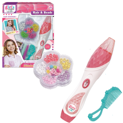 Set pentru decorarea părului cu mărgele Setul pentru decorarea părului cu mărgele va fi o surpriză plăcută pentru fetițe!Dimensiunile pixului 4,5 cm * 5 cm * 25,5 cm