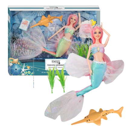 Păpușa Emily "Sirena cu animaluț de companie de mare"