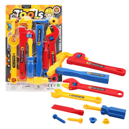 Set de unelte pentru copii (10 elemente) Setul de unelte pentru copii este un pachet ideal pentru micii meșteșugari și constructori, care include 10 unelte diferite. Acest set este creat pentru a dezvolta creativitatea și motricitatea copiilor, permițându-le să se joace în jocuri de rol și să-și manifeste abilitățile în construcție și reparații.Avantaje: 	Dezvoltarea motricității: Jocurile cu unelte contribuie la îmbunătățirea coordonării mișcărilor și a motricității fine. 	Abilități creative: Copiii pot crea propriile proiecte, dezvoltând gândirea creativă și inventivitatea. 	Abilități sociale: Jucându-se în grup, copiii învață să colaboreze, realizând proiecte comune. 	Învățare: Setul de unelte îi ajută pe copii să cunoască diferite unelte, scopul și modul lor de utilizare, dezvoltând astfel abilitățile cognitive. 	Siguranță: Toate uneltele sunt fabricate din materiale sigure, netoxice, cu margini rotunjite, ceea ce le face ideale pentru copii.Acest set va fi un cadou excelent pentru micuțul dumneavoastră, permițându-i să-și dezvolte abilitățile și potențialul creativ în cadrul unui joc captivant. Comandați setul de unelte pentru copii și permiteți-i copilului dumneavoastră să devină un adevărat meșteșugar!