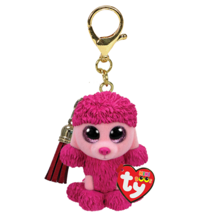 Breloc - Pudel roz PATSY 10 cm (Mini boo clip)