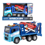 1:10 Camion cu macara cu fricțiune (lumini /sunete) Camionul "Friction Wrecker Truck" la scară 1:10 este o jucărie impresionantă pentru micii pasionați de vehicule speciale! Acest camion este echipat cu un sistem de mișcare inerțială, care îi permite să accelereze ușor printr-o simplă împingere. Modelul este completat de efecte luminoase și sonore, care fac jocul mai realist și captivant. Camionul are o pompă pentru mecanismul de ridicare și uși care se pot deschide, permițând copilului să se simtă ca un adevărat șofer de vehicul special. Plasticul de calitate oferă durabilitate și siguranță în utilizare.Beneficii pentru copii:Această jucărie dezvoltă motricitatea, coordonarea mișcărilor și imaginația copilului. Sistemul de inerție îi ajută pe copii să înțeleagă noțiunile de bază ale mecanicii, iar efectele sonore și luminoase fac jocul și mai captivant, contribuind la dezvoltarea abilităților senzoriale. Posibilitatea de a deschide ușile și de a folosi mecanismul de ridicare ajută la dezvoltarea gândirii logice, atenției la detalii și percepției creative.
