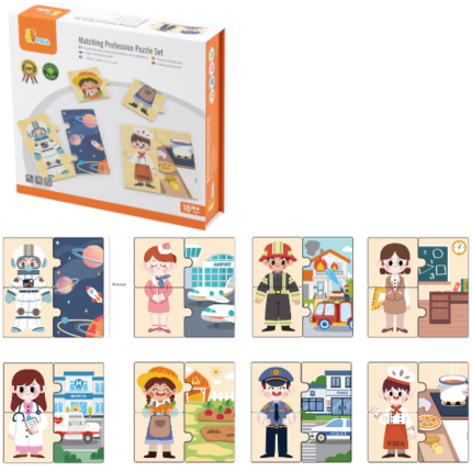 Joc logic de puzzle „Profesiile” 24 elem.