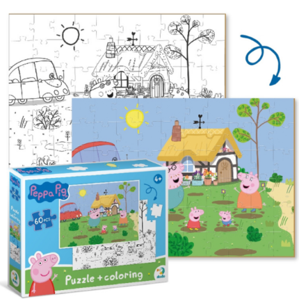 Puzzle 2 în 1 "Disctracție în grădină", seria Peppa Pig, 60 elem.